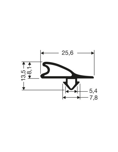 Joint a clipser - 2550mm/lng sans aimant JPC-0210 - Linum 