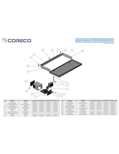 Pièces détachées CORECO BFP-120-S Annee 202003- 