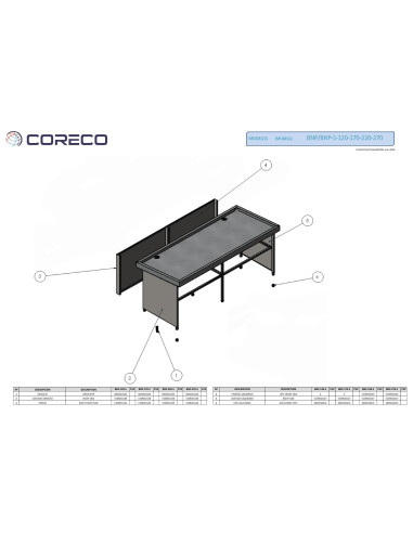 Pièces détachées CORECO BNP-120 Annee 202003- 