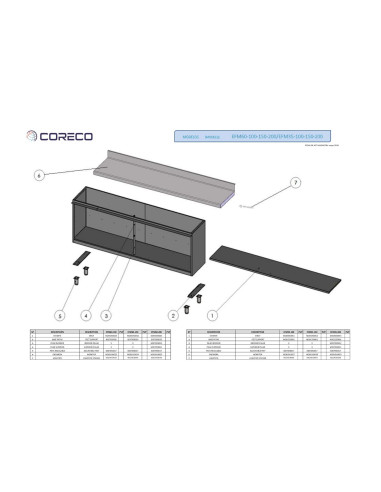 Pièces détachées CORECO EFM60-100 (2020) Annee 201905- 