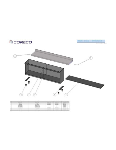 Pièces détachées CORECO SEFM60-100 Annee 201905- 