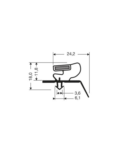 Joint magnetique - 2550mm/lng avec aimant m18 JPC-2040 - Linum 