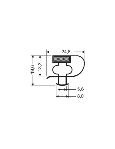 Joint magnetique - 2550mm/lng avec aimant ms20 JPC-1960 - Linum 