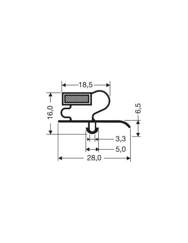 Joint magnetique - 2500mm/lng avec aimant m25 JPC-1920 - Linum 