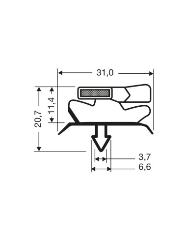 Joint magnetique - 2440mm/lng avec aimant m25 JPC-1840 - Linum 