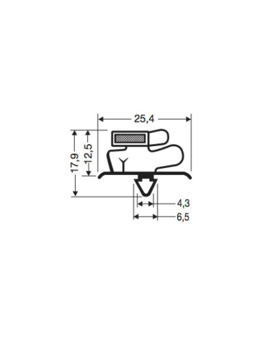 Joint magnetique - 2600mm/lng avec aimant m76 JPC-1600 - Linum 