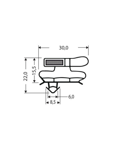 Joint magnetique - 2550mm/lng avec aimant m18 JPC-1430 - Linum 