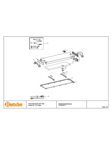 Pièces détachées pour Plaque chauffante WP1200 marque Bartsher 