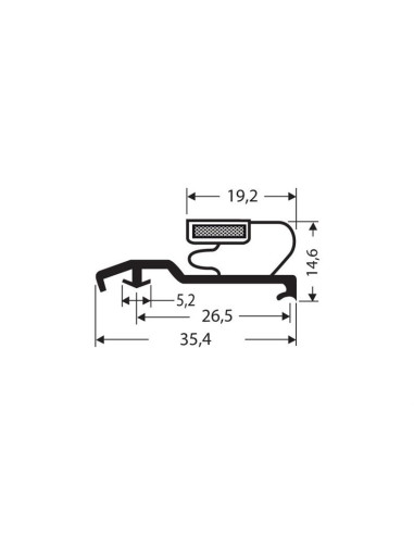 Joint magnetique - 2600mm/lng avec aimant b25 JPC-1270 - Linum 