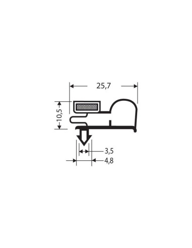 Joint magnetique - 2550mm/lng avec aimant m76 JPC-1150 - Linum 