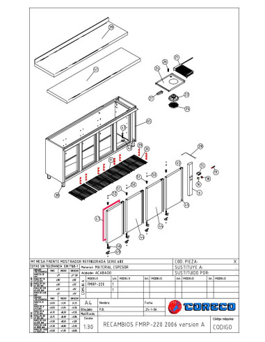 Pièces détachées CORECO FMRP 220 Annee 2006 