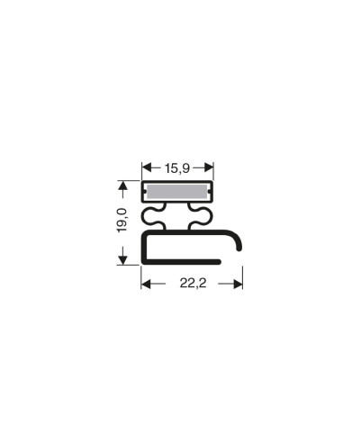 Profil plat aimante - 2440mm/lng avec aimant m25 JPF-0260 - Linum 