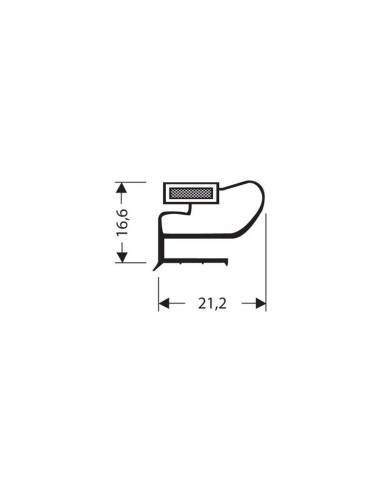 Profil plat aimante - 2550mm/lng avec aimant m25 JPF-1110 - Linum 