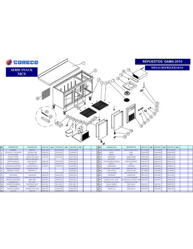 Pièces détachées CORECO MCS 200 Annee 2010 