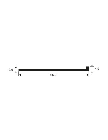 Joint en caoutchouc modele l noir largeur 65 mm JCR-0540 - Linum 