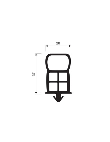 Joint caoutch. a clipser noir JCR-0430 - Linum 