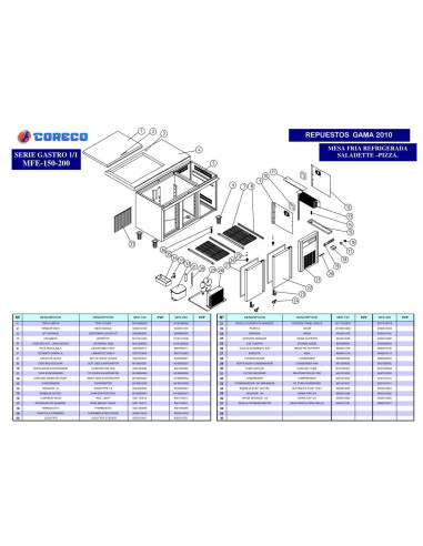 Pièces détachées CORECO MFE 200 Annee 2010 