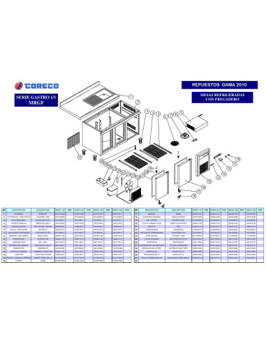 Pièces détachées CORECO MRGF 200 Annee 2010 