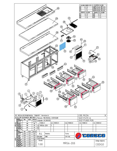 Pièces détachées CORECO MRS6 200 Annee 2006 