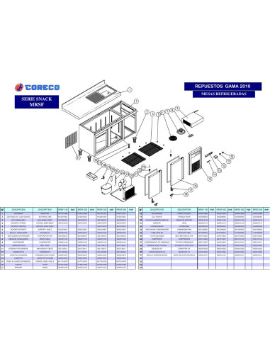 Pièces détachées CORECO MRSF 200 Annee 2010 