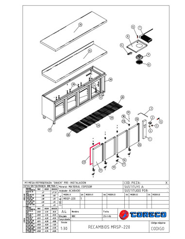 Pièces détachées CORECO MRSP 220 Annee 2006 