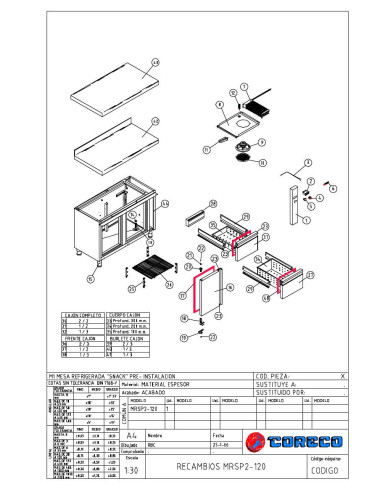 Pièces détachées CORECO MRSP2 120 Annee 2006 