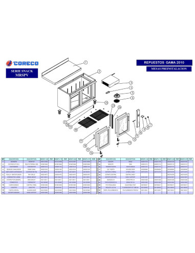 Pièces détachées CORECO MRSPV 220 Annee 2010 