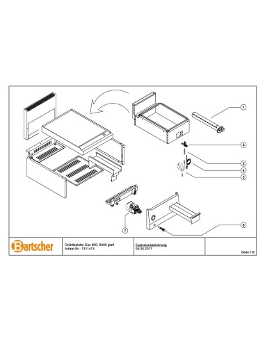 Pièces détachées pour Plaque grill gaz 600, B400, lisse marque Bartsher 