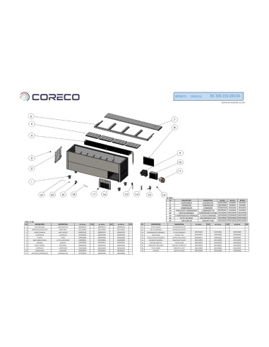 Pièces détachées CORECO BE-100-EA Annee 202003- 