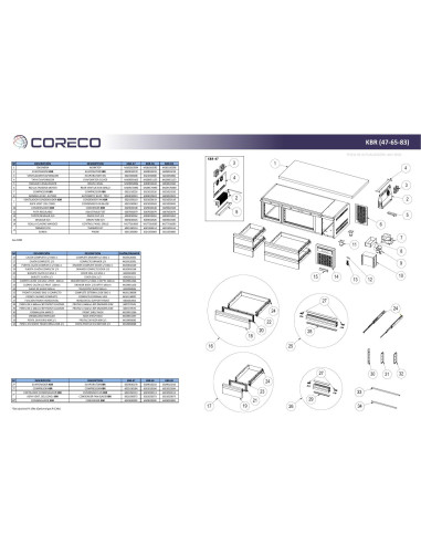 Pièces détachées CORECO KBR-83 Annee 202004- 