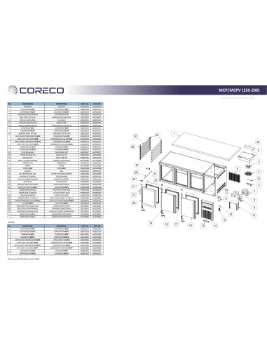 Pièces détachées CORECO MCP-150 (2020) Annee 202004- 