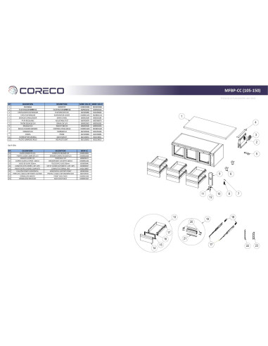 Pièces détachées CORECO MFBP-105-CC Annee 202004- 