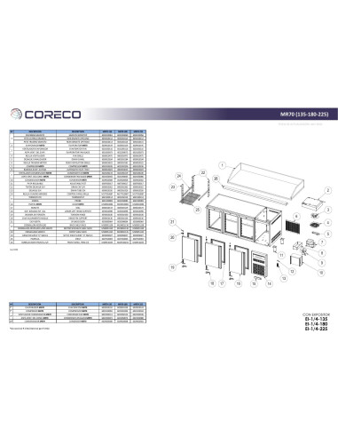 Pièces détachées CORECO MR70-135 (2020) Annee 202004- 