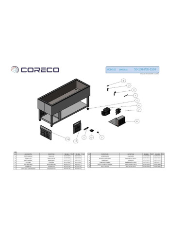 Pièces détachées CORECO SD-100-I Annee 202003- 