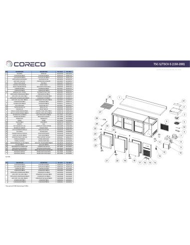 Pièces détachées CORECO TSC-150-S Annee 202003- 