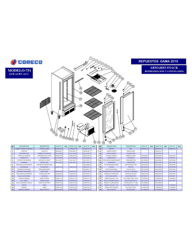 Pièces détachées CORECO ACC 751 Annee 2010 