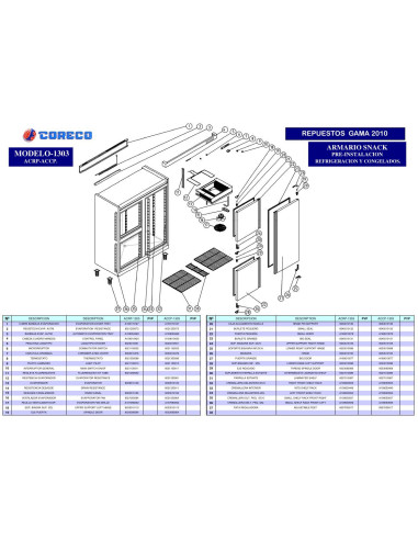 Pièces détachées CORECO ACCP 1303 Annee 2010 