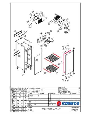 Pièces détachées CORECO ACG 751 Annee 2006 