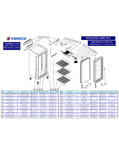 Pièces détachées CORECO ACGP 751 Annee 2010 