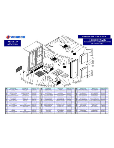 Pièces détachées CORECO ACM 1303 Annee 2010 