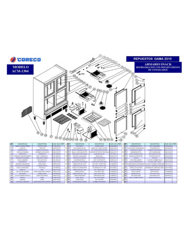 Pièces détachées CORECO ACM 1304 Annee 2010 