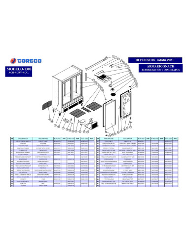 Pièces détachées CORECO ACR 1302 Annee 2010 