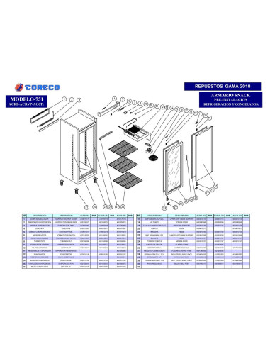 Pièces détachées CORECO ACRP 751 Annee 2010 