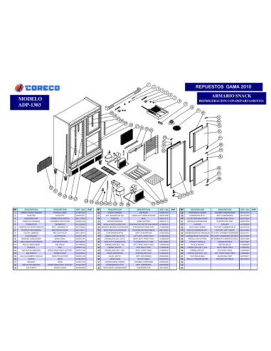 Pièces détachées CORECO ADP 1303 Annee 2010 