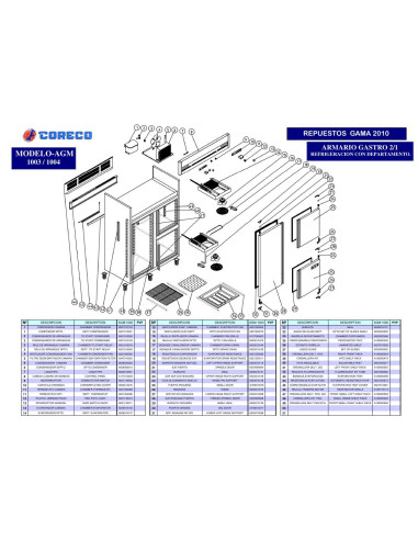 Pièces détachées CORECO AGM 1003 Annee 2010 