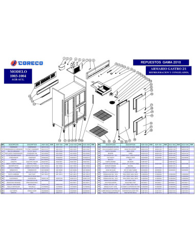 Pièces détachées CORECO AGR 1004 Annee 2010 