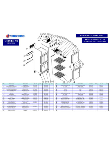 Pièces détachées CORECO AGR 752 Annee 2010 