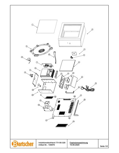 Pièces détachées pour Plaque à induction ITH 80-320 marque Bartsher 