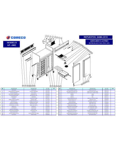 Pièces détachées CORECO AP 1002 Annee 2010 