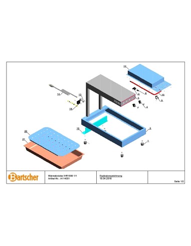 Pièces détachées pour Pont chauffant IHR1000 1/1 marque Bartsher 